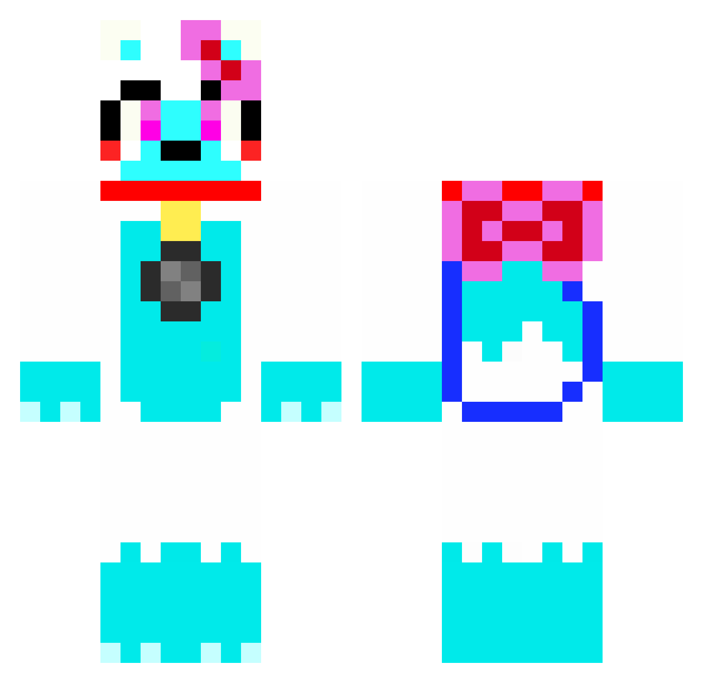 mangle_32 Minecraft skin, front and back view
