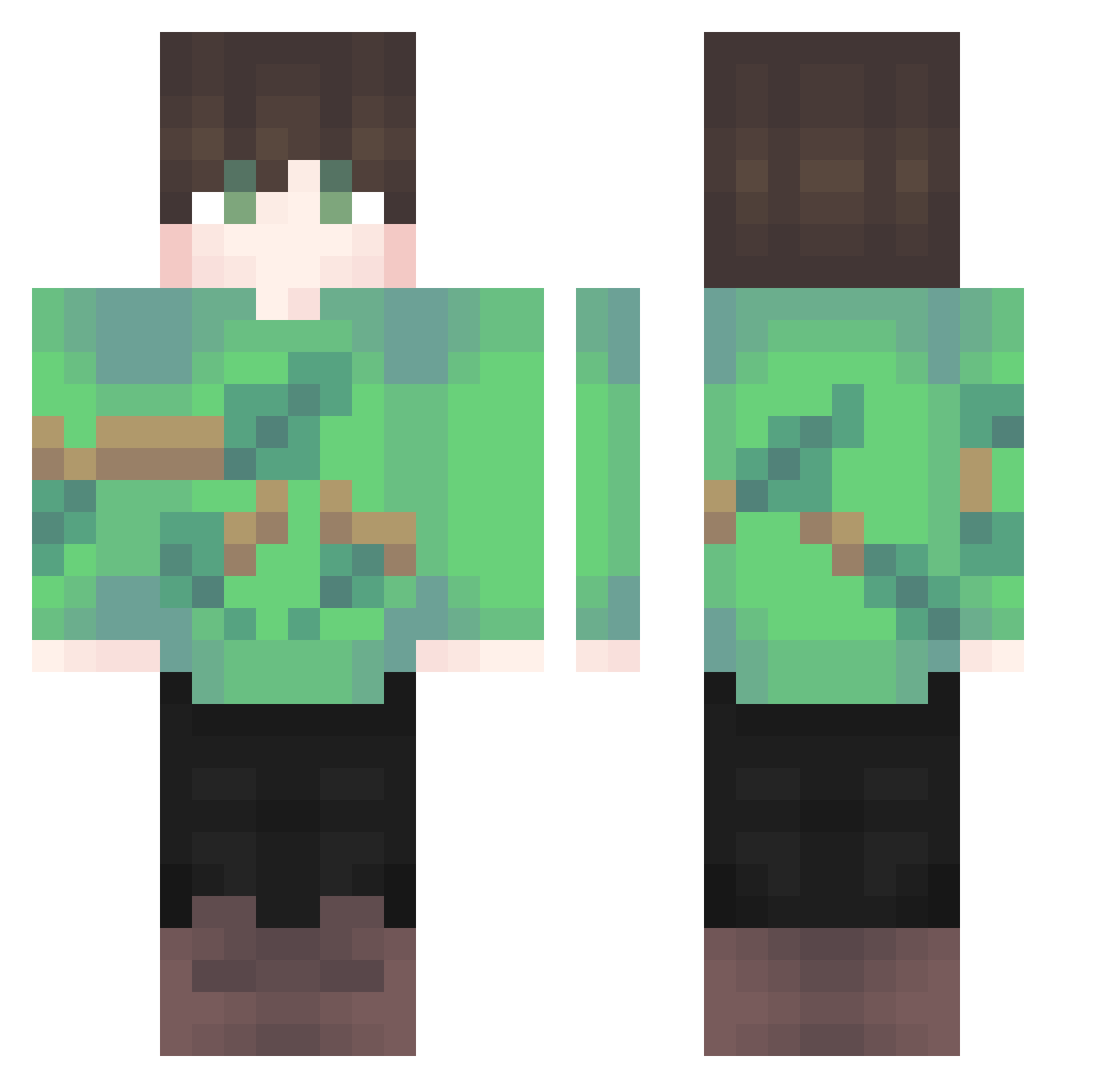Wistash Minecraft skin, front and back view