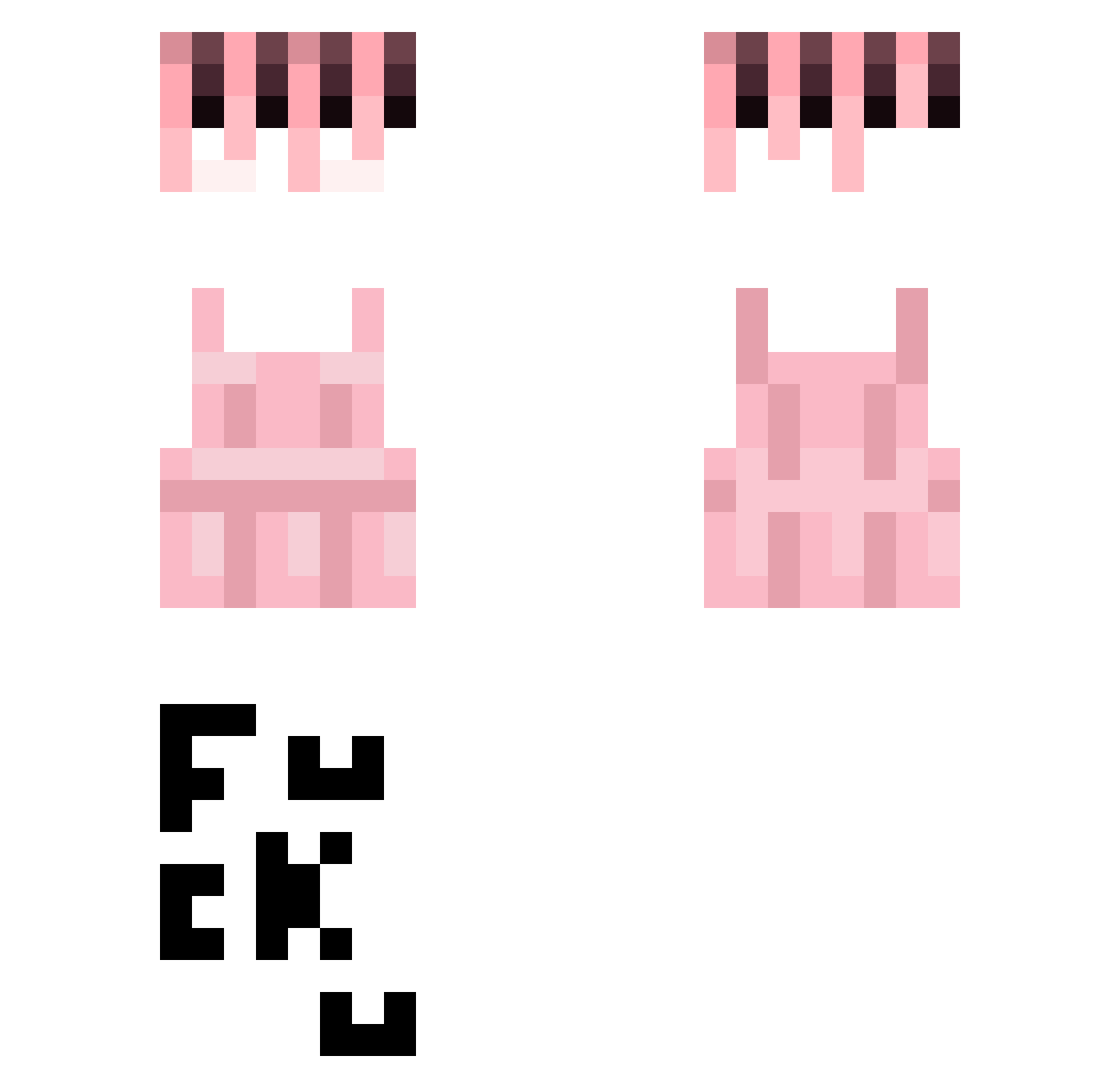 Puntos Minecraft skin, front and back view