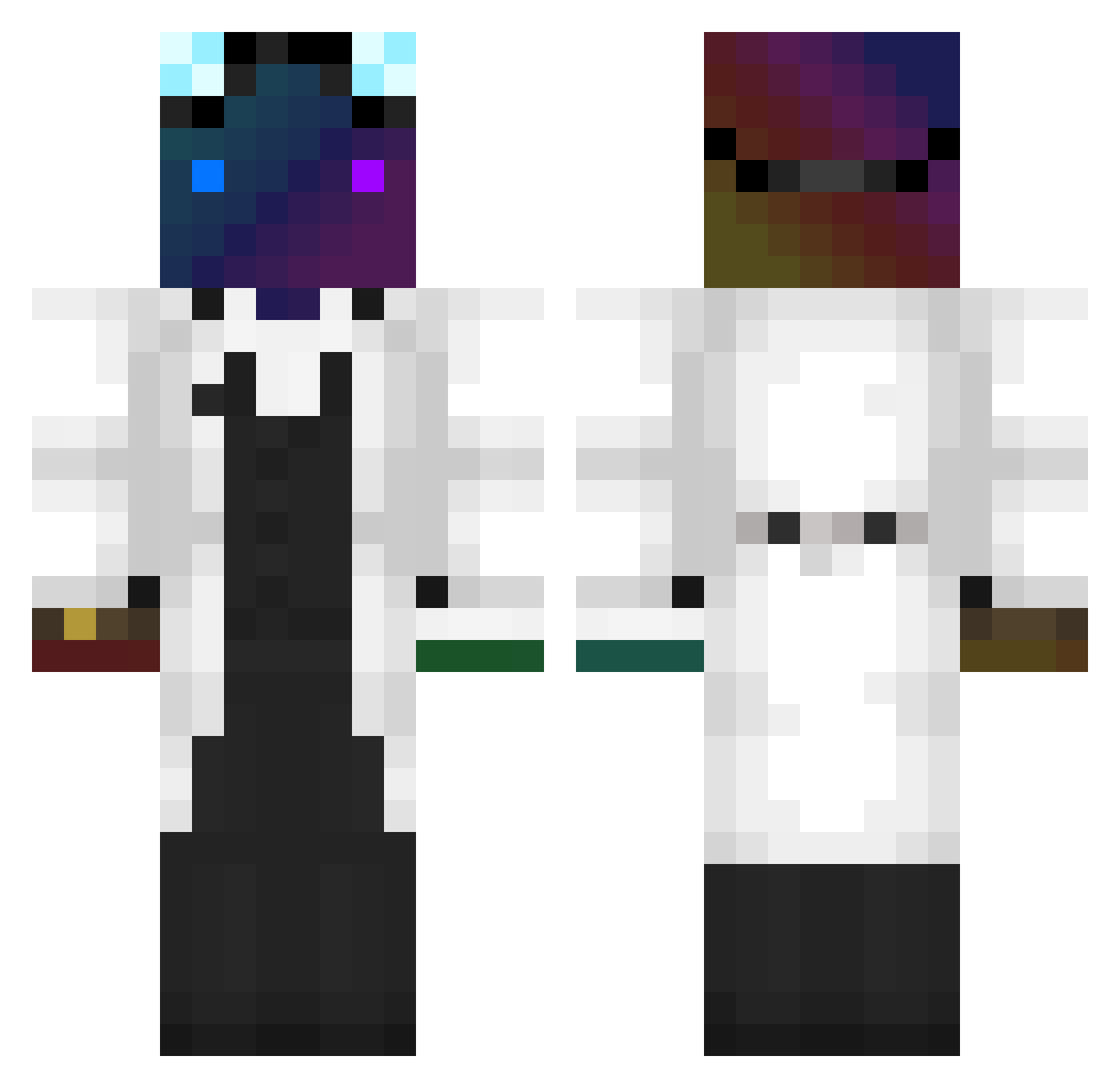 BloxPro17 Minecraft skin, front and back view
