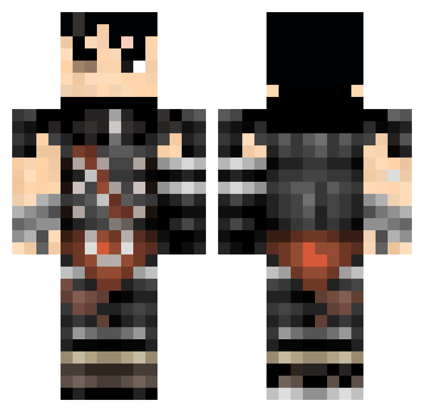HamsterTeeth Minecraft skin, front and back view