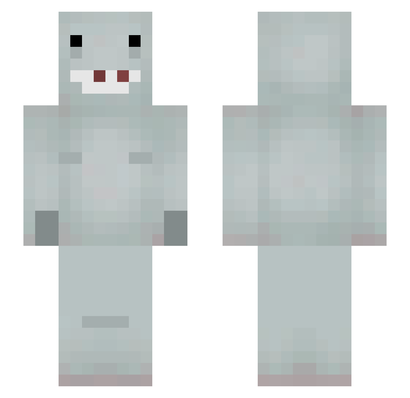 Eardrum Minecraft skin, front and back view