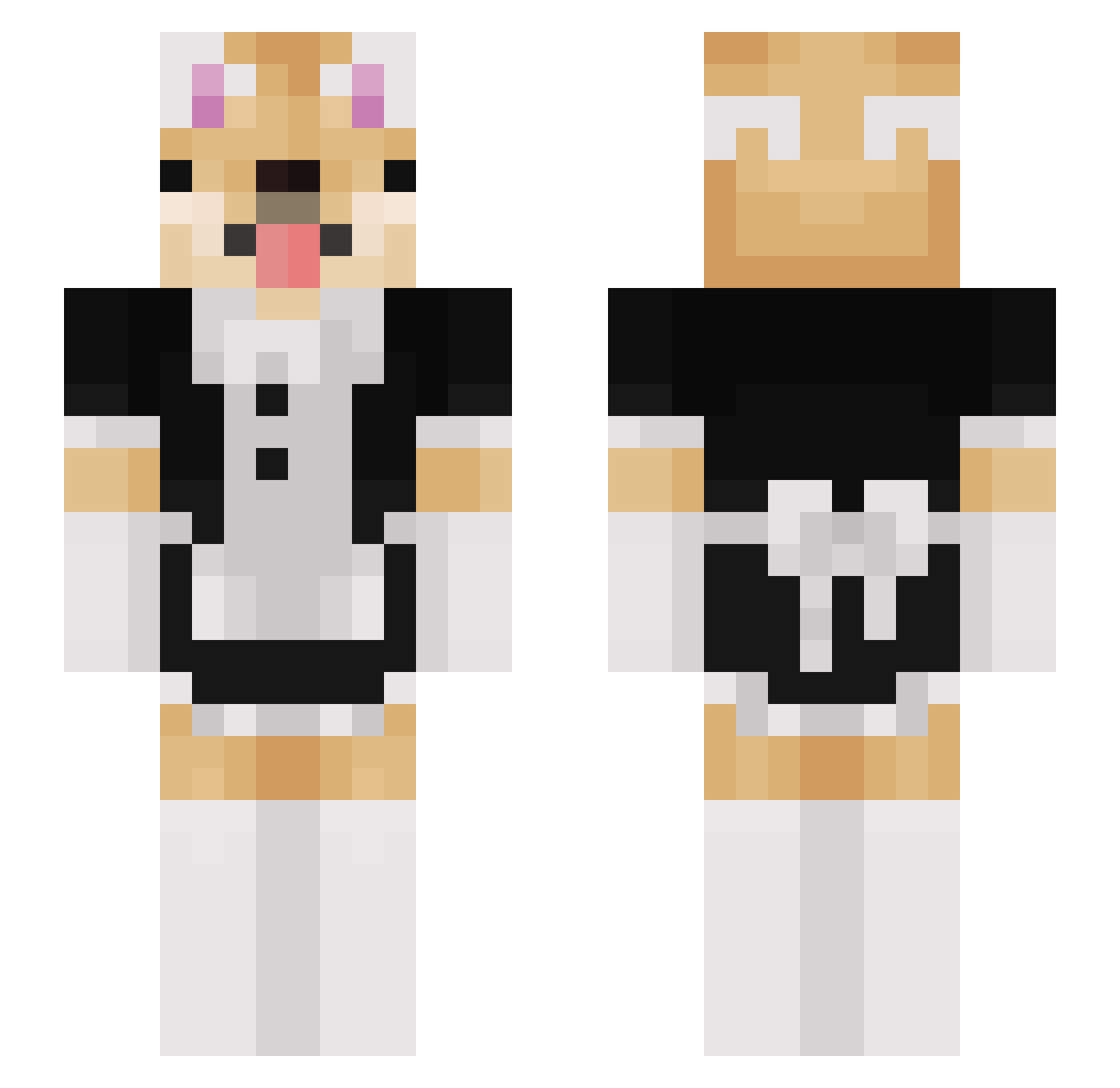 LanlanQ Minecraft skin, front and back view