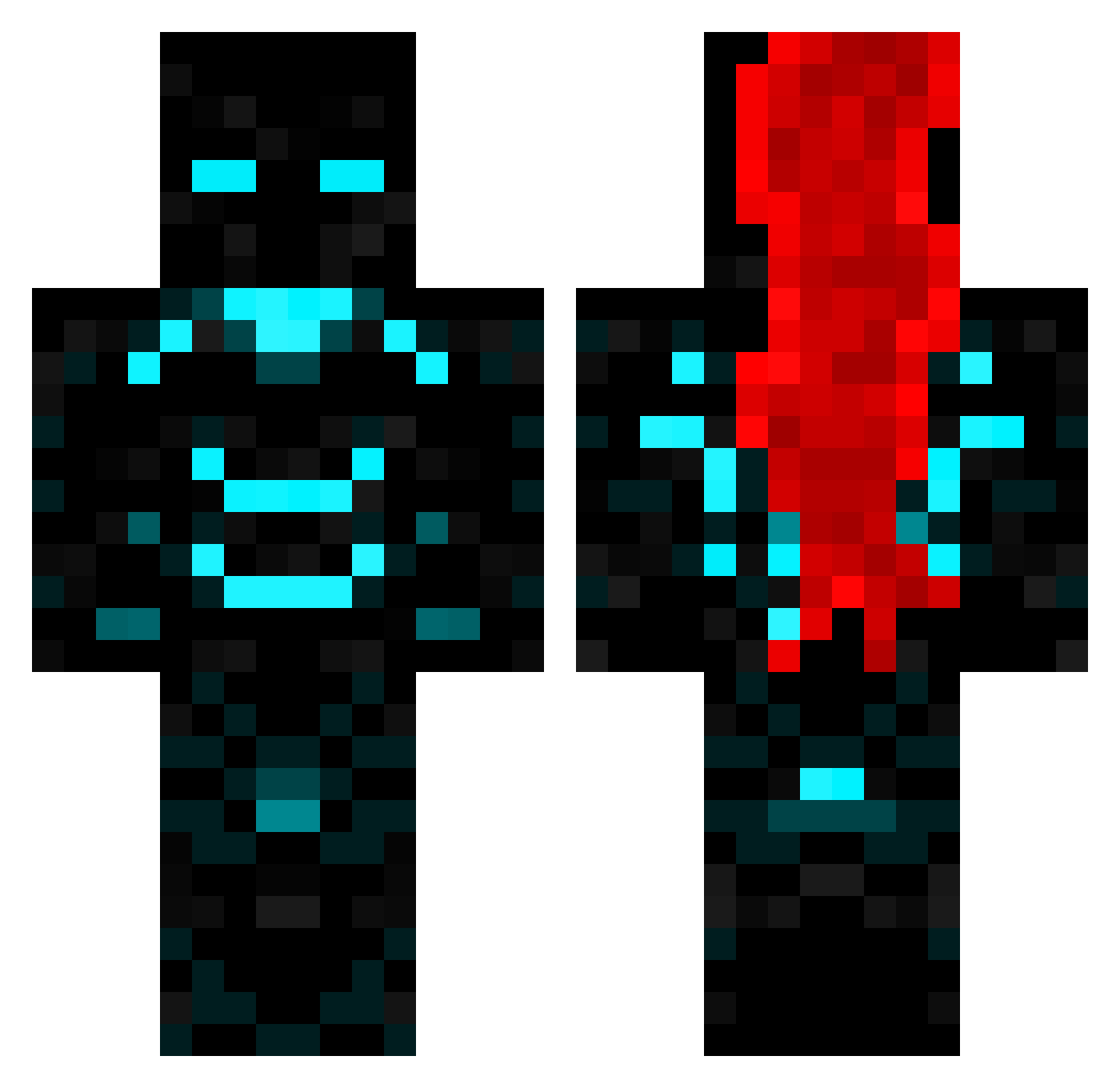xTomHD Minecraft skin, front and back view