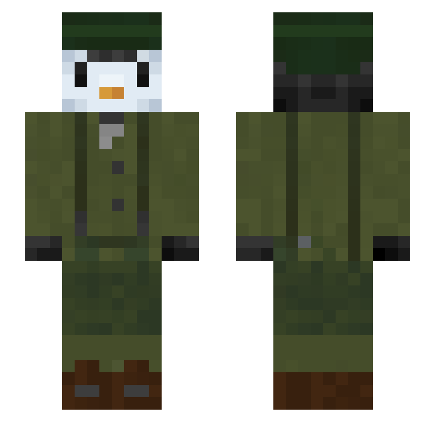 Jammydodger521 Minecraft skin, front and back view