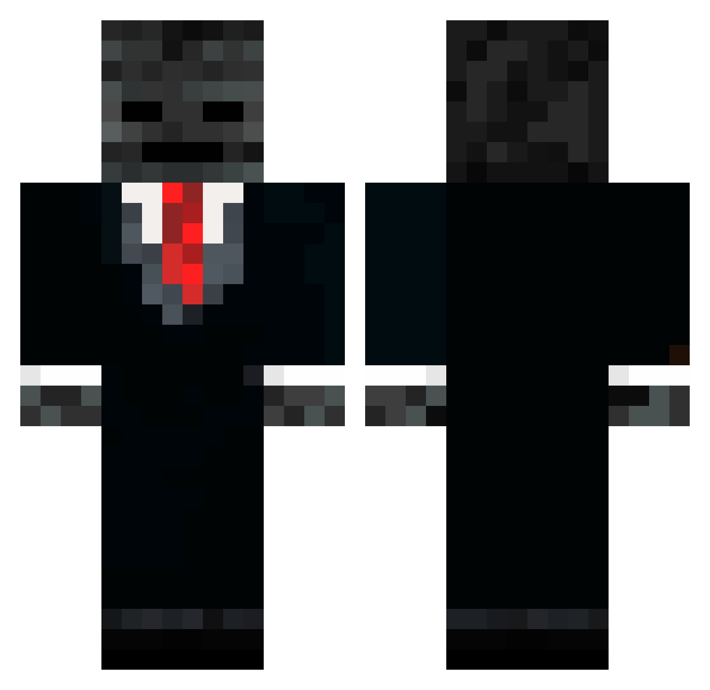 Wess_Abysyx Minecraft skin, front and back view