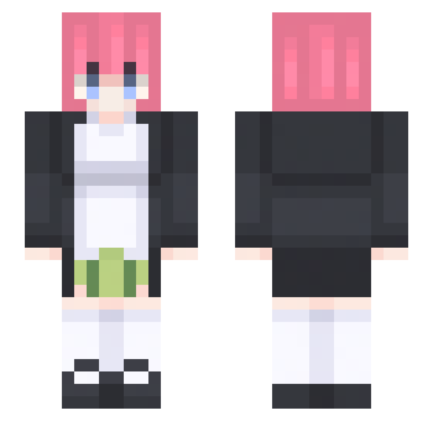 warriorsan Minecraft skin, front and back view