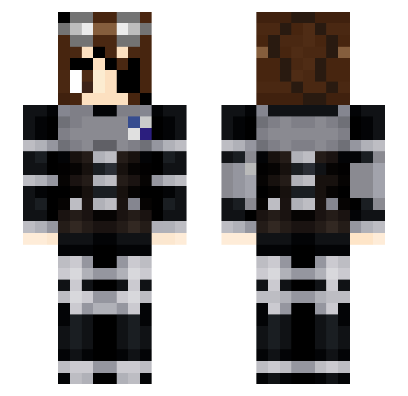 Neckleo Minecraft skin, front and back view
