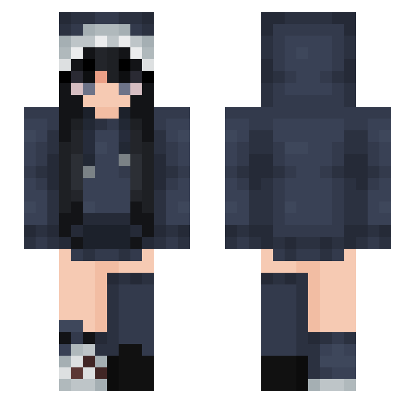 visbix Minecraft skin, front and back view
