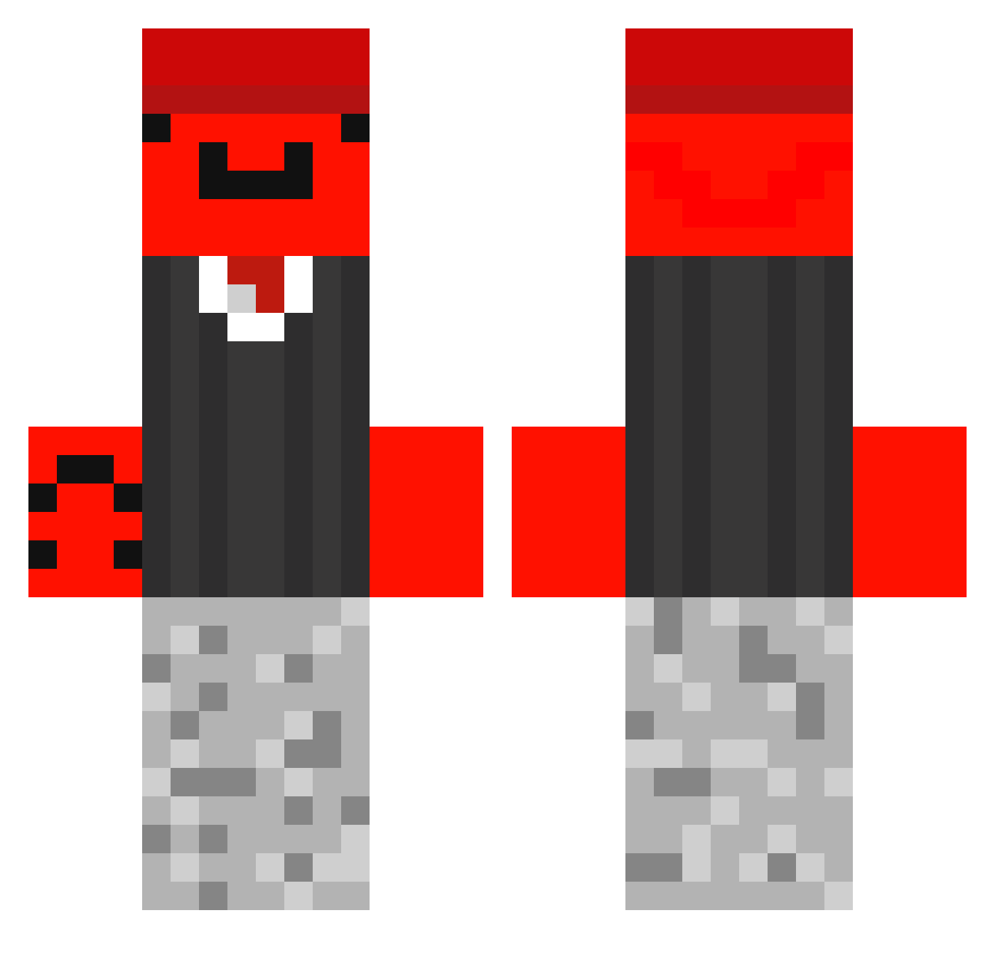 XzepR Minecraft skin, front and back view