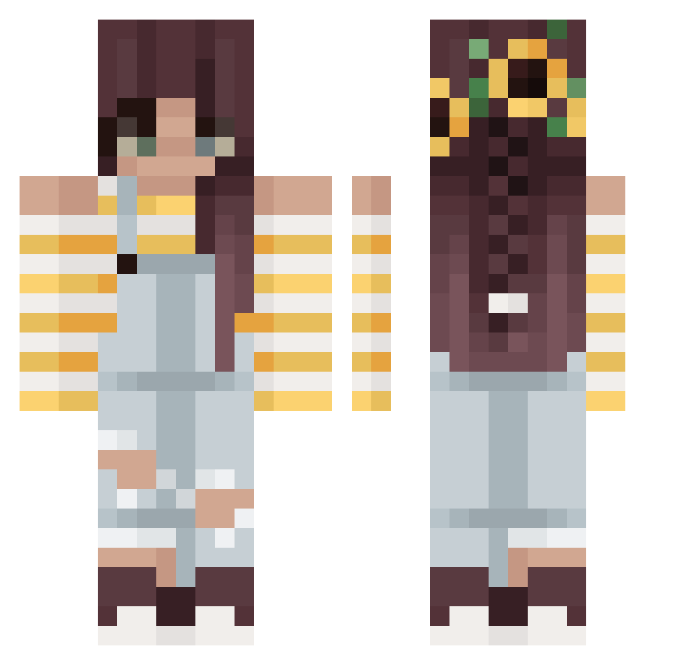 WolfDuchess Minecraft skin, front and back view