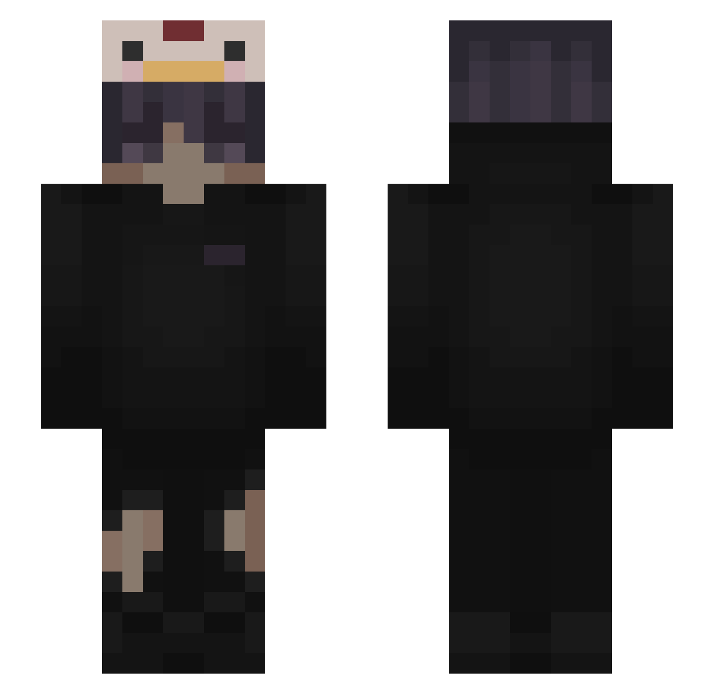Hallees Minecraft skin, front and back view