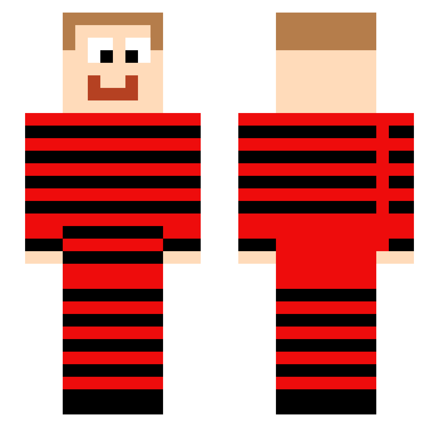 DaRealJDDS Minecraft skin, front and back view