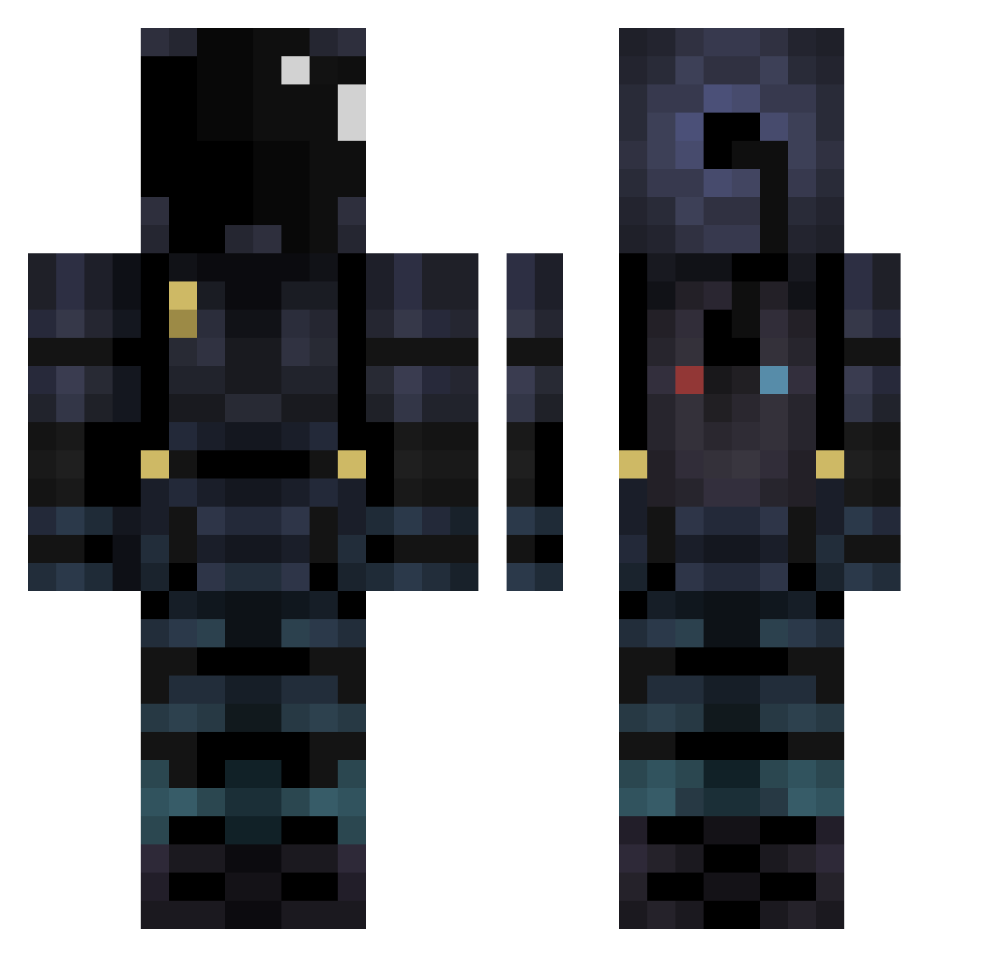 polyman27 Minecraft skin, front and back view
