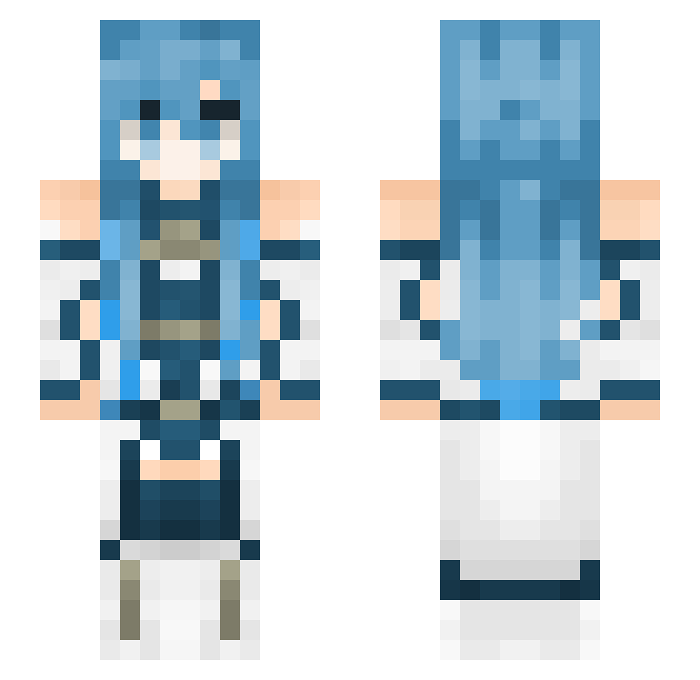 yShishuma Minecraft skin, front and back view