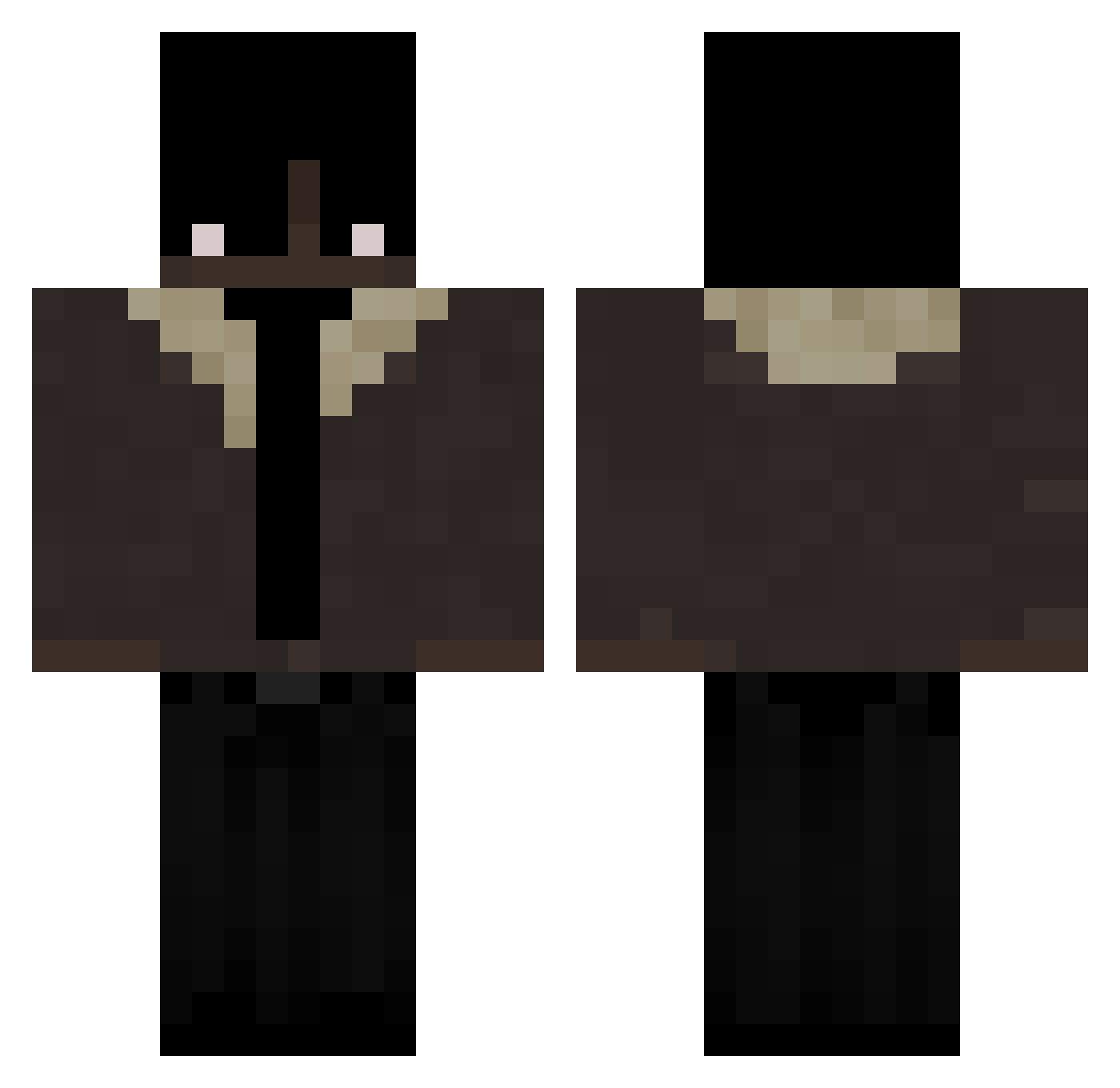 WalkingH3x Minecraft skin, front and back view