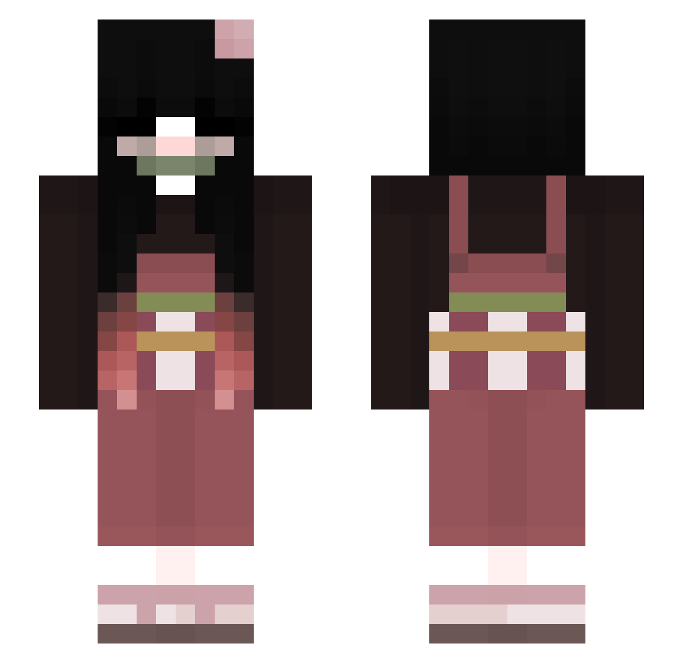 xStarlie Minecraft skin, front and back view