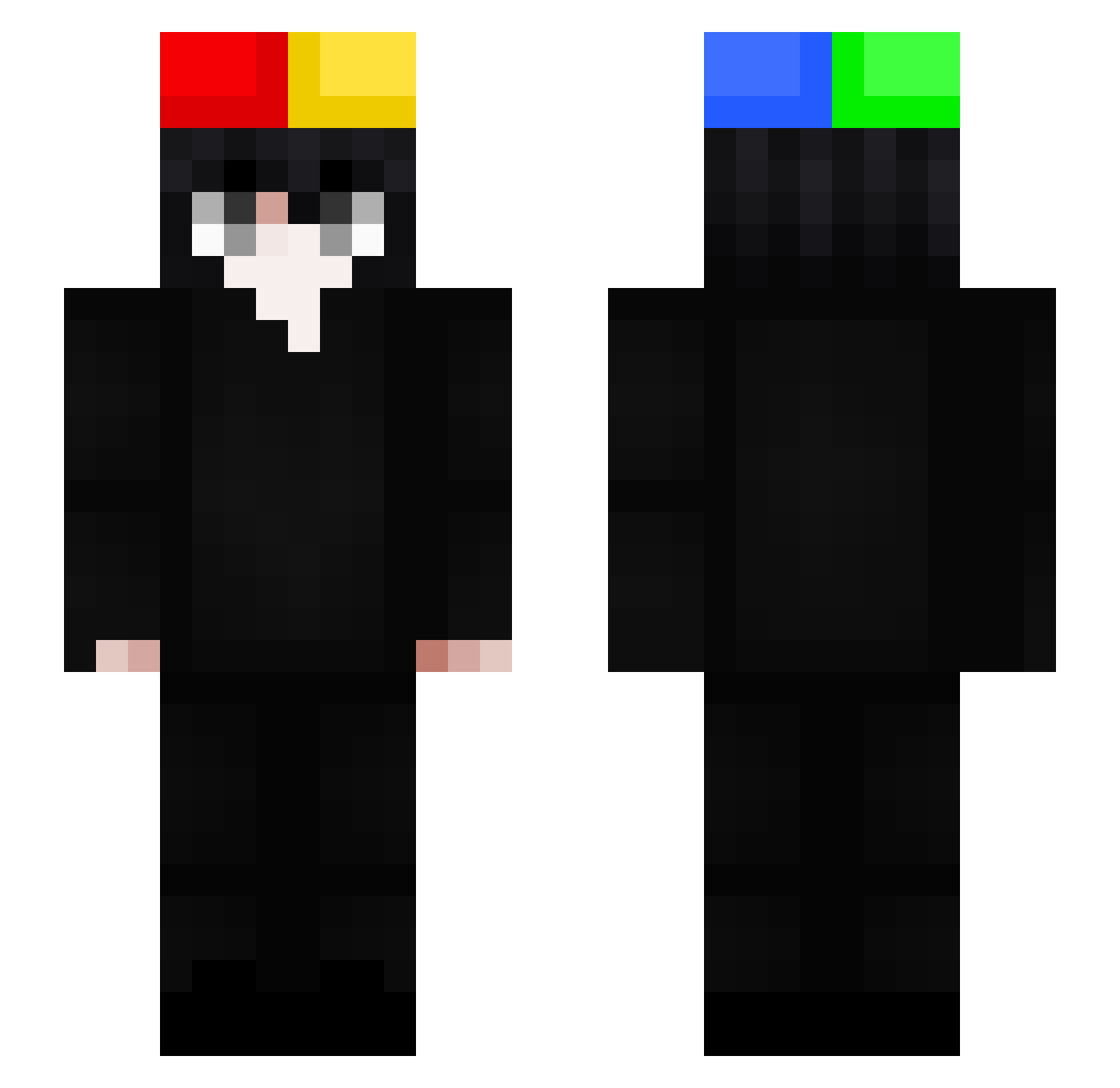 velela Minecraft skin, front and back view