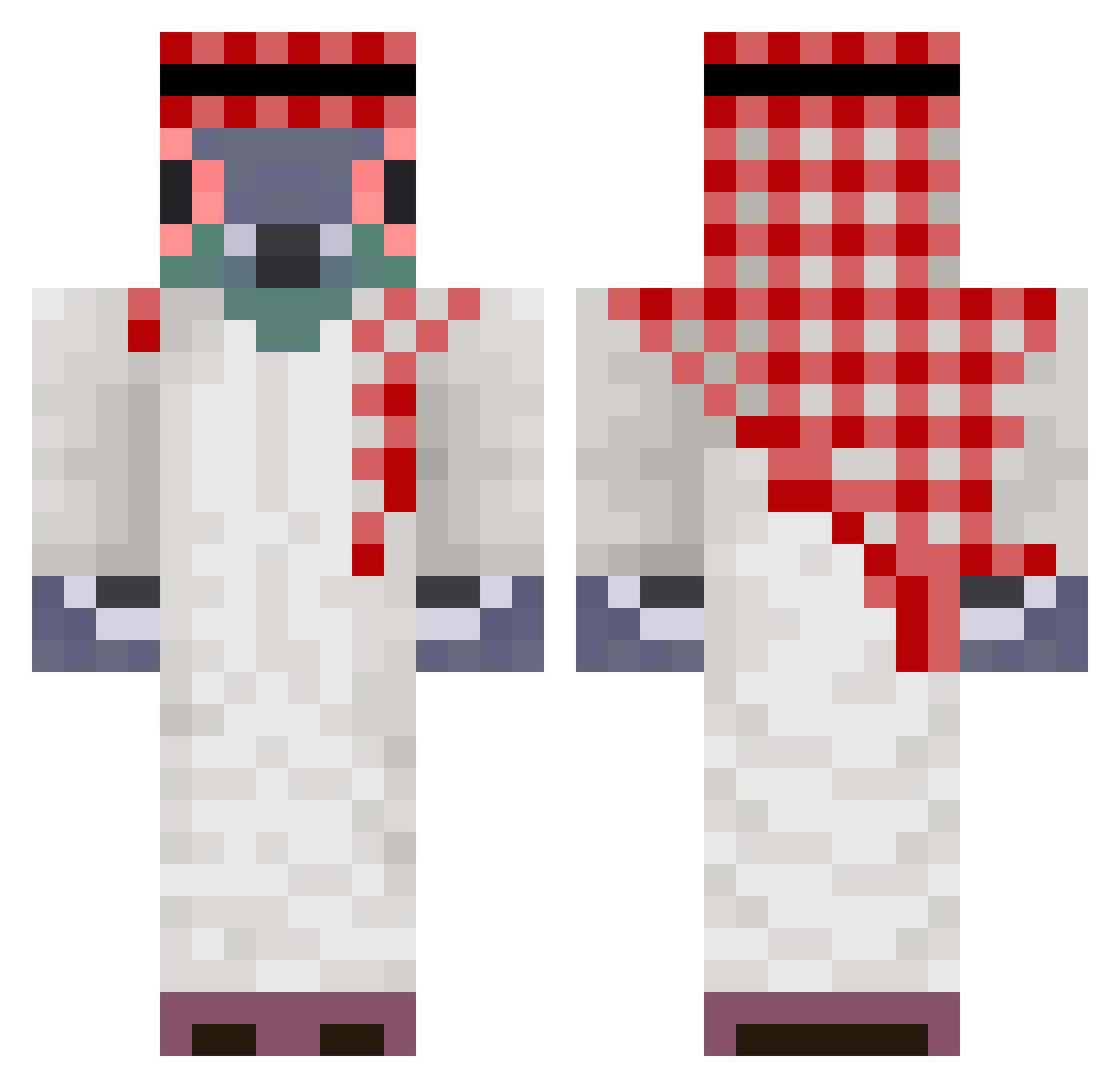 SuperLizar Minecraft skin, front and back view