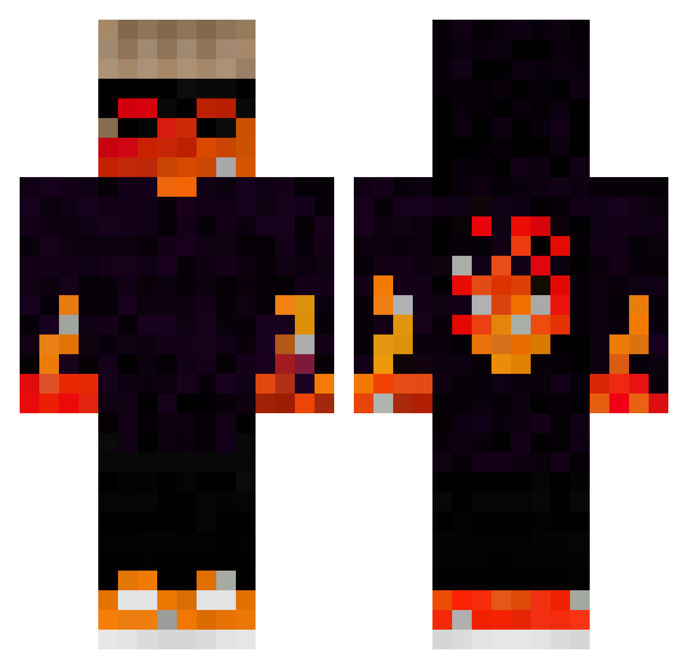 Tumefy Minecraft skin, front and back view