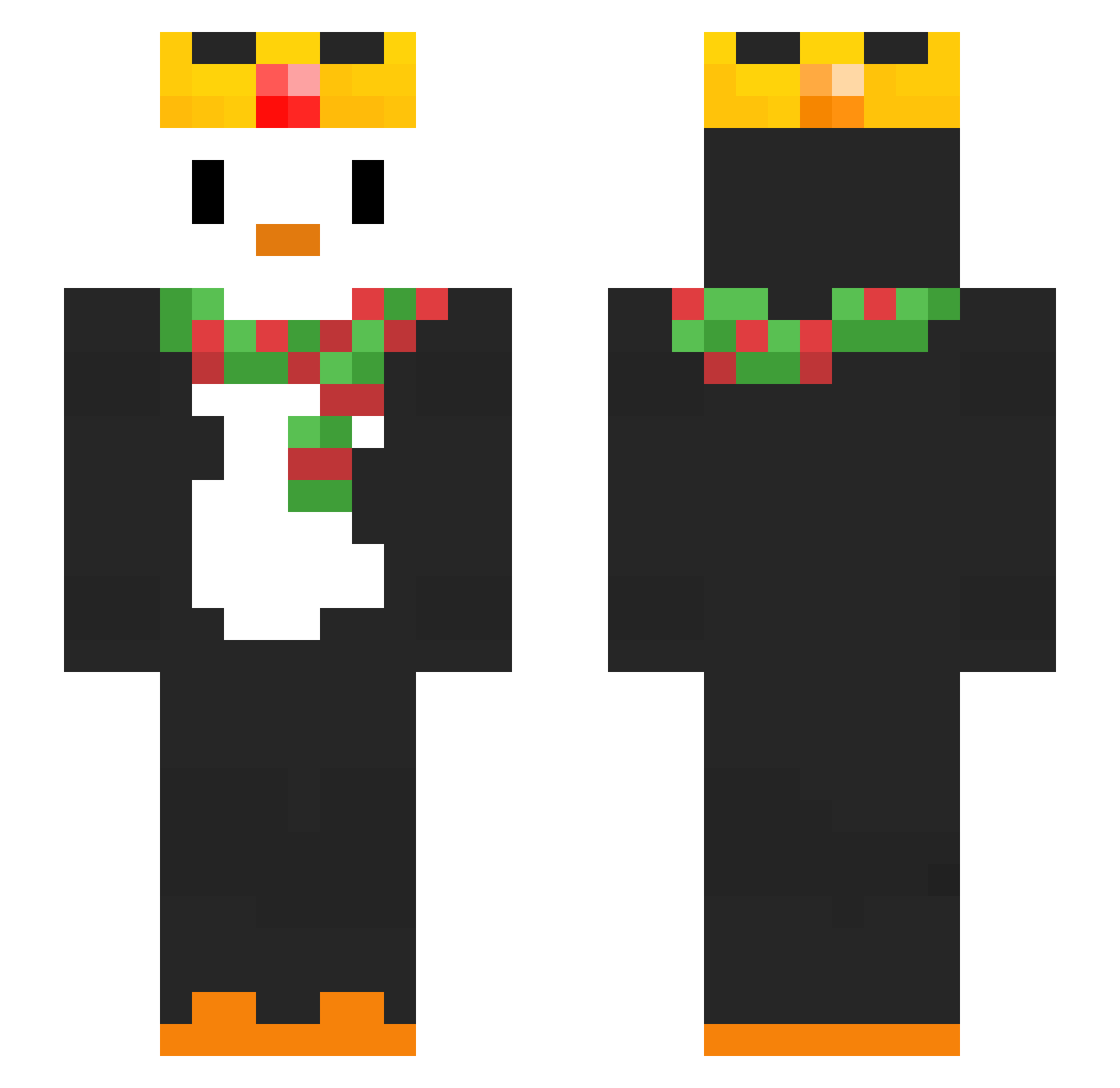 quezela Minecraft skin, front and back view
