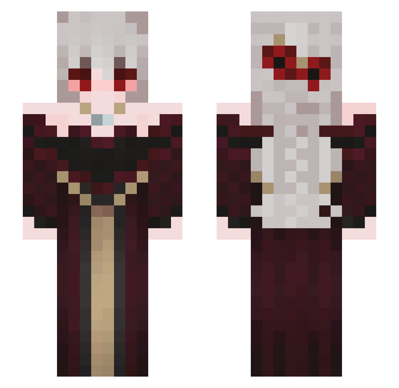 Violet_EverSnow Minecraft skin, front and back view