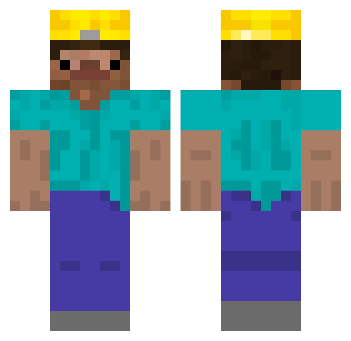 stillDuck Minecraft skin, front and back view