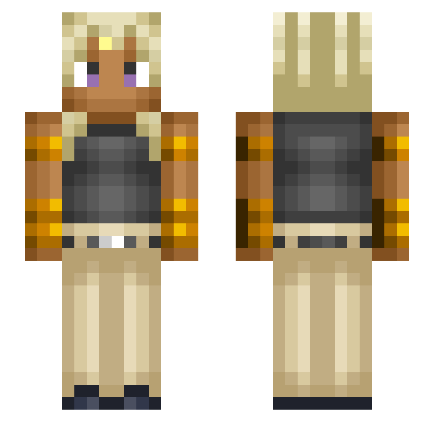 oricalcos95 Minecraft skin, front and back view