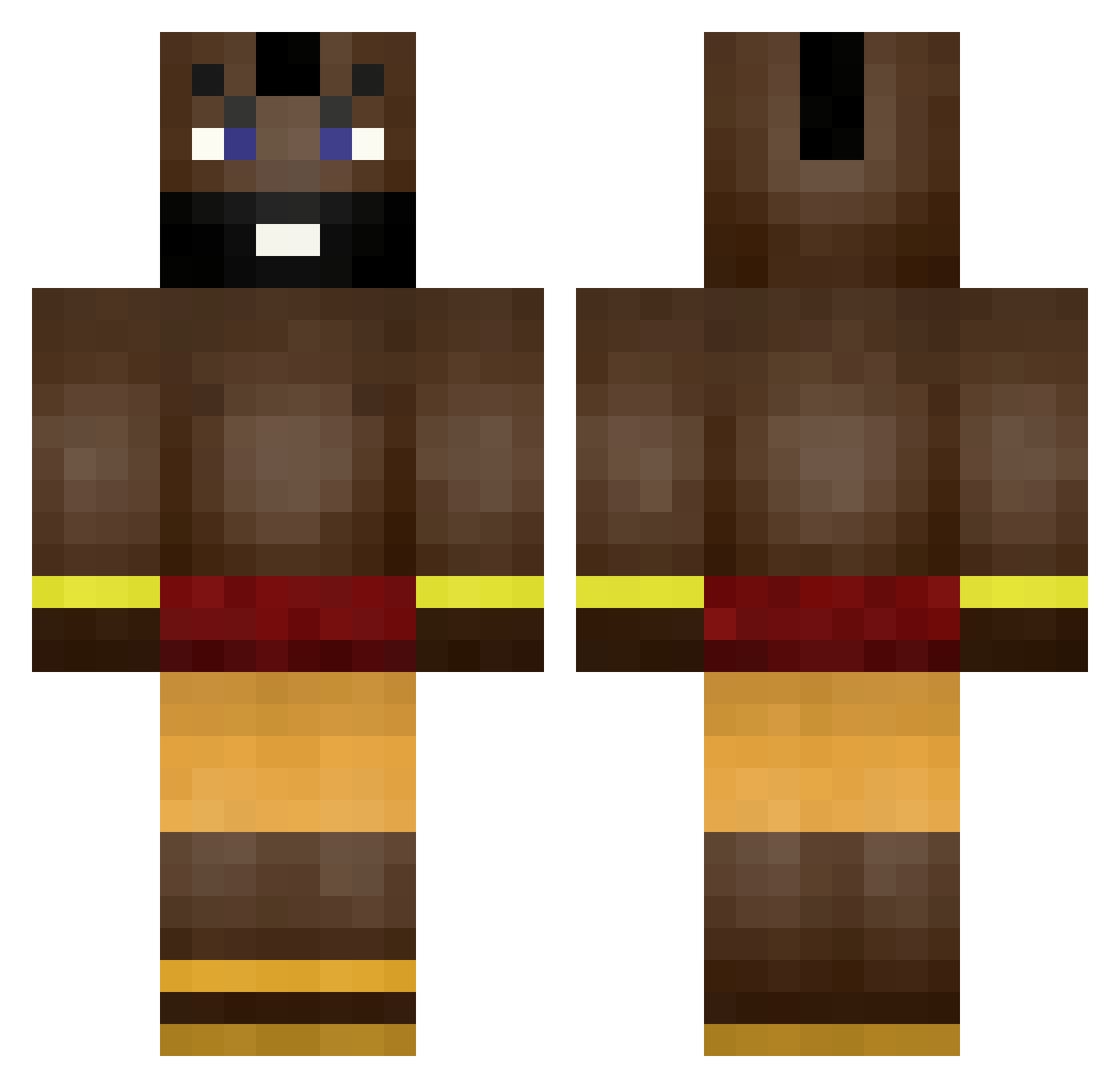dumolly Minecraft skin, front and back view