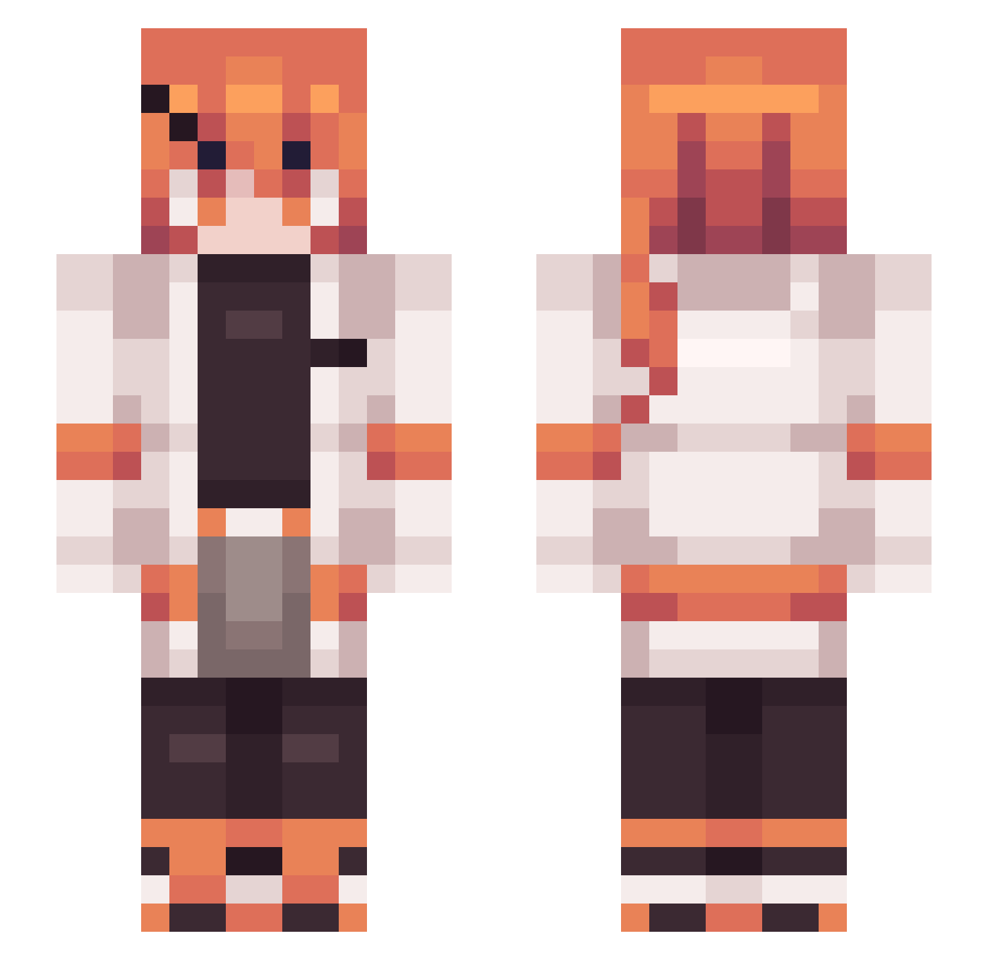 DivineArceus Minecraft skin, front and back view