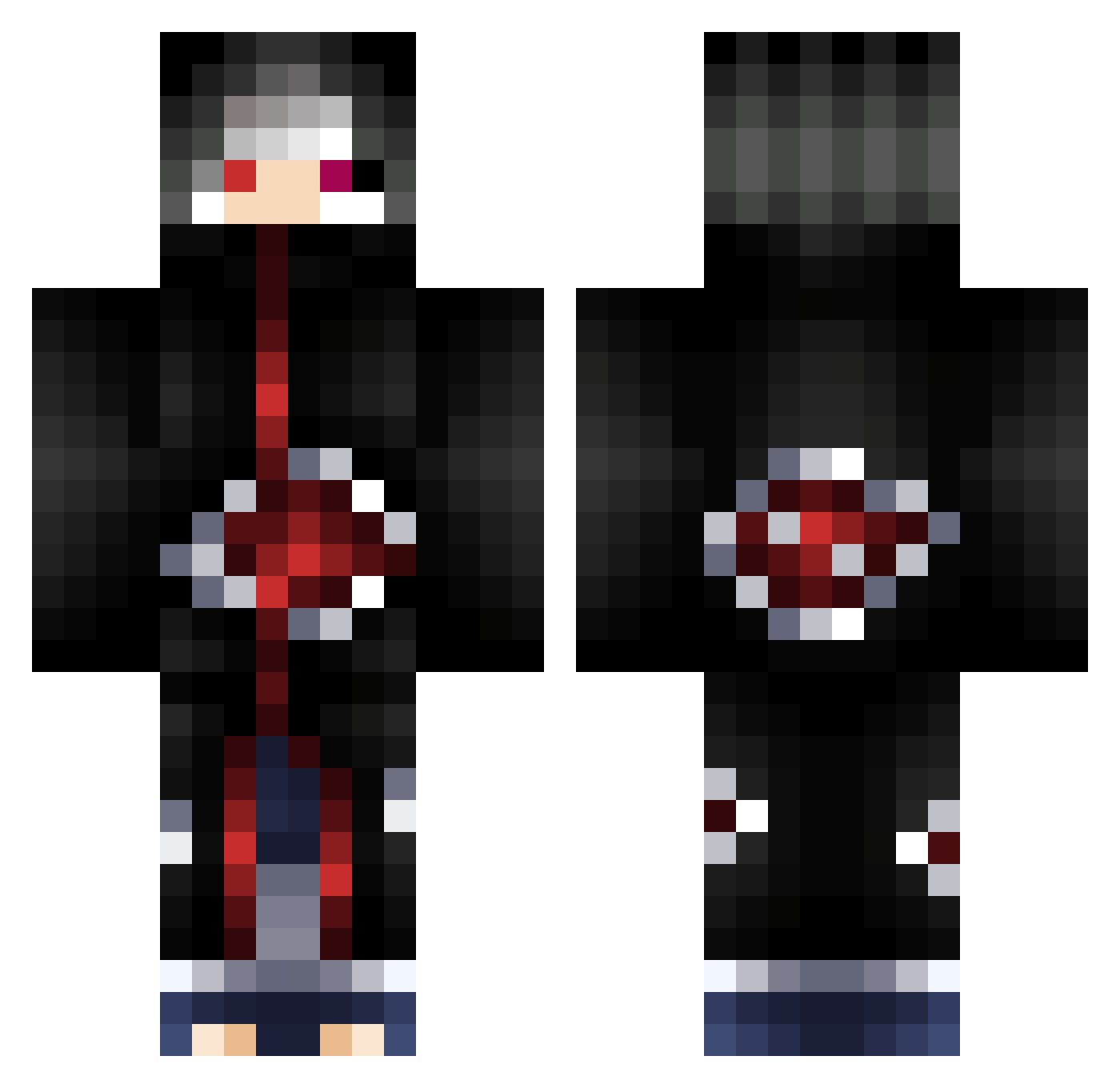 Xottiz Minecraft skin, front and back view