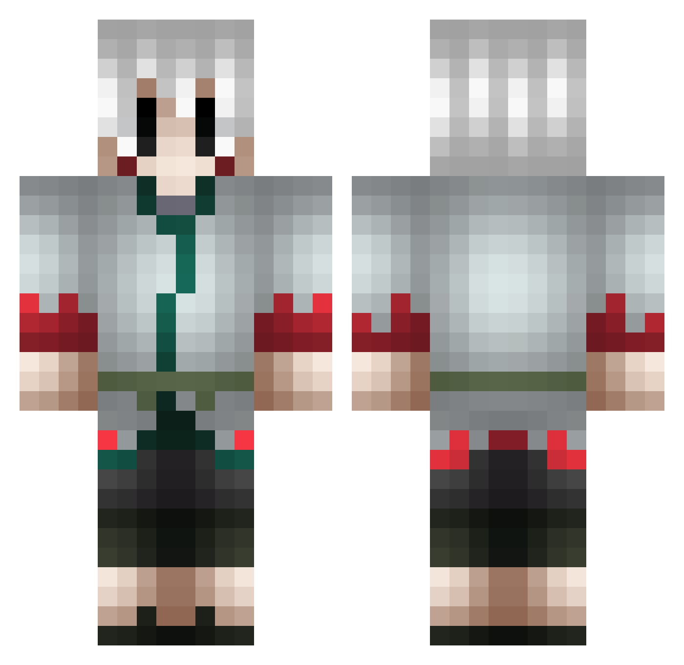 SaySox Minecraft skin, front and back view