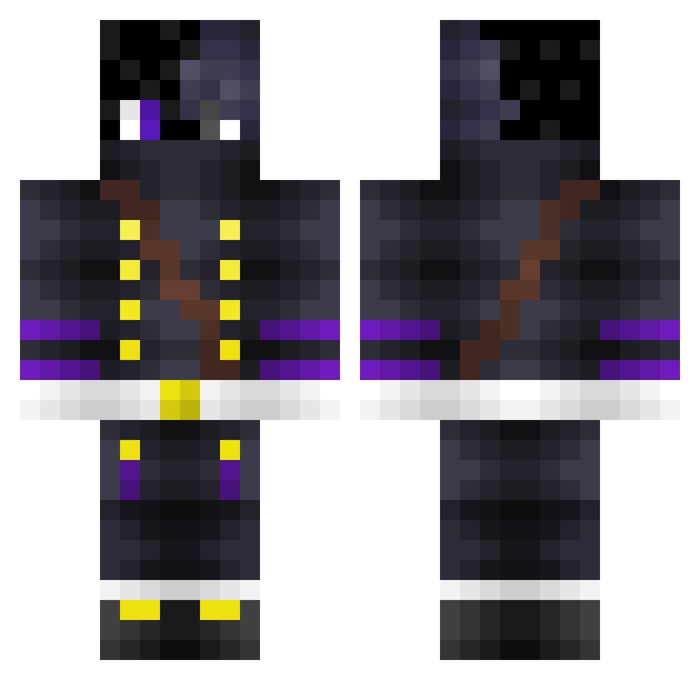 NeverEndxng Minecraft skin, front and back view