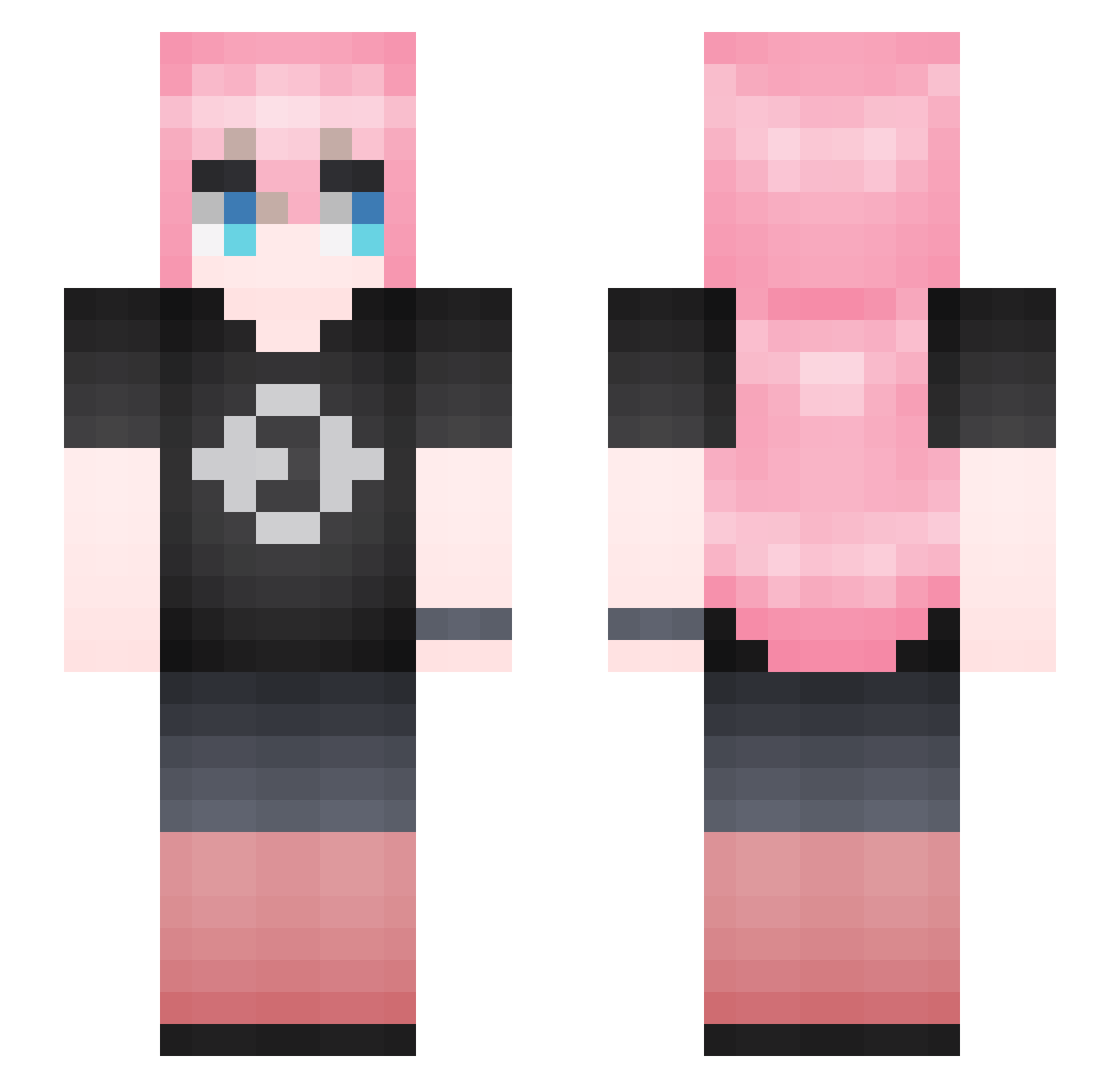 reloaded7 Minecraft skin, front and back view