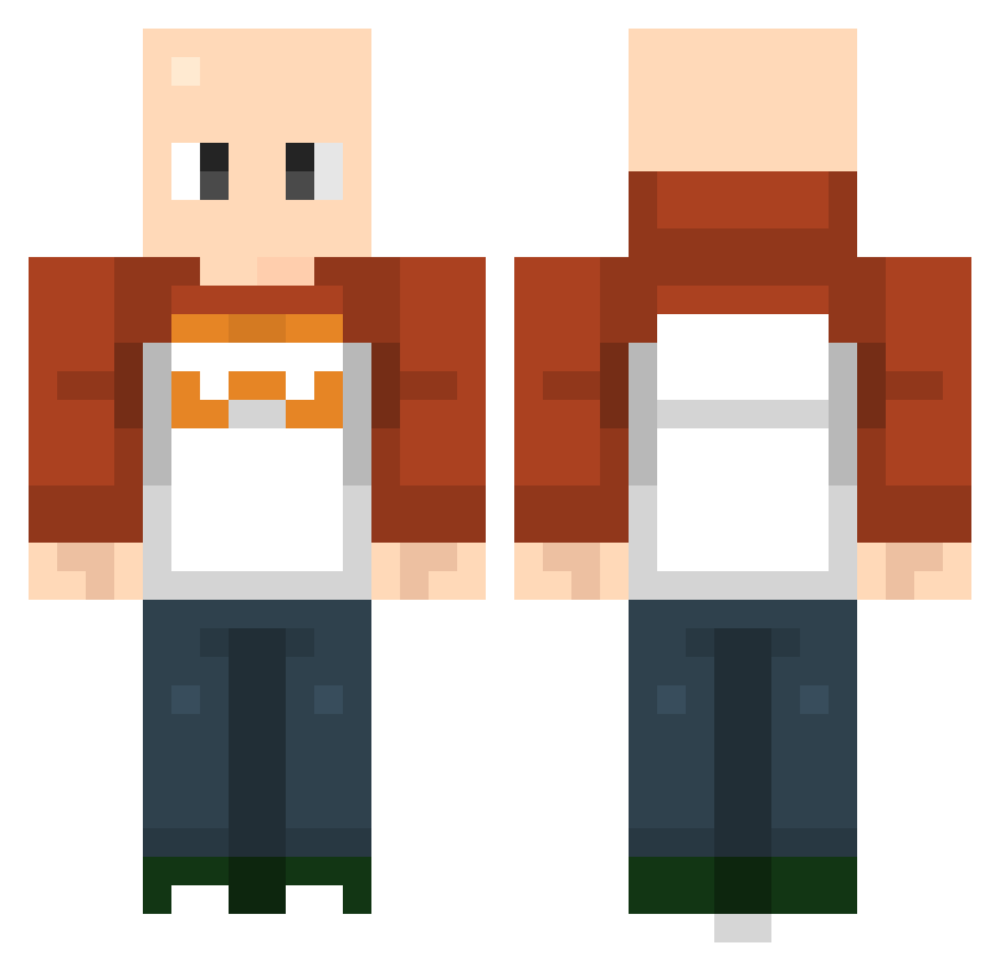 Dragon332007 Minecraft skin, front and back view