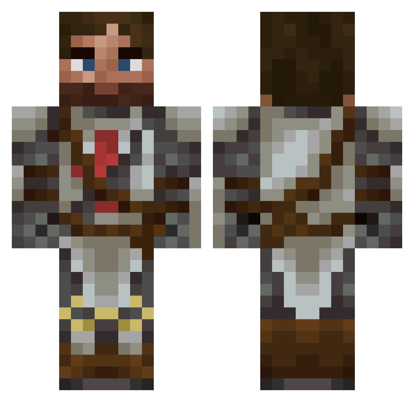 Rutahn Minecraft skin, front and back view