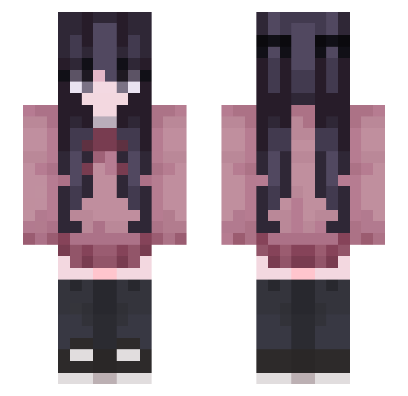 Ramens37 Minecraft skin, front and back view