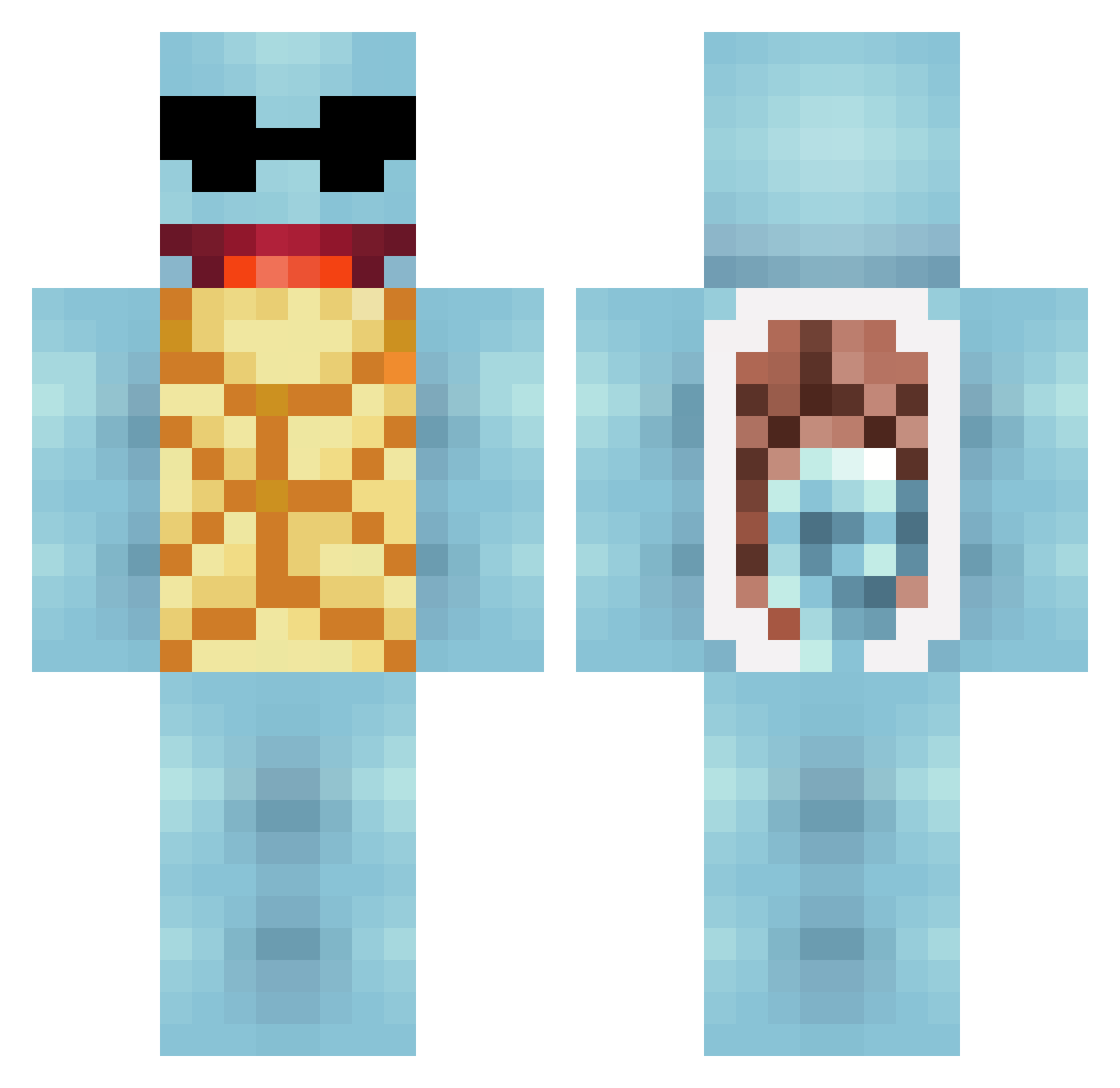 Dameyowen Minecraft skin, front and back view