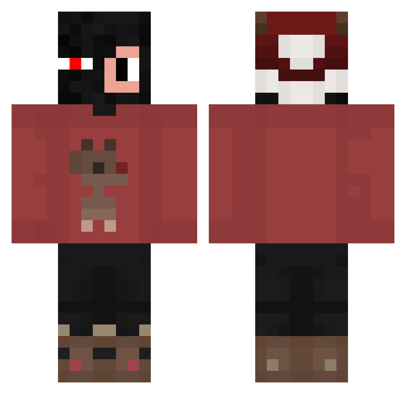 Aleks4414 Minecraft skin, front and back view