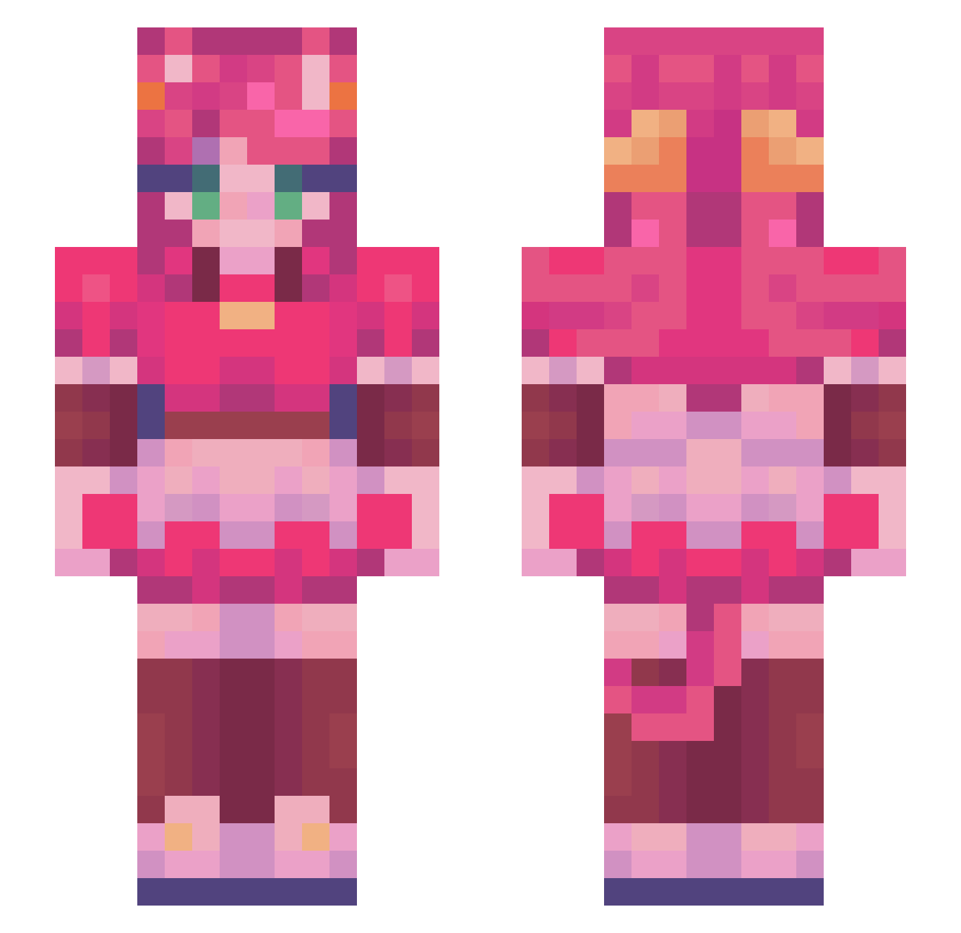 Katejpeg Minecraft skin, front and back view