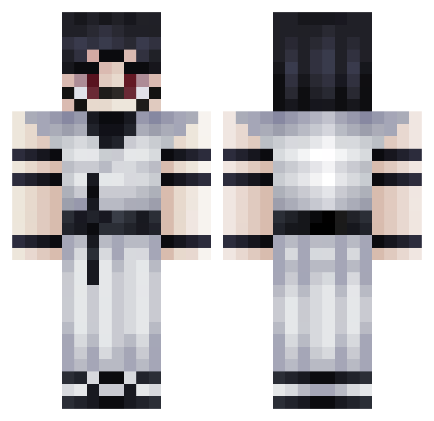 juniorbaxz Minecraft skin, front and back view
