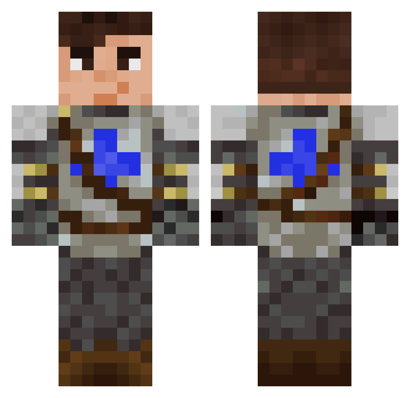 Rhenz Minecraft skin, front and back view