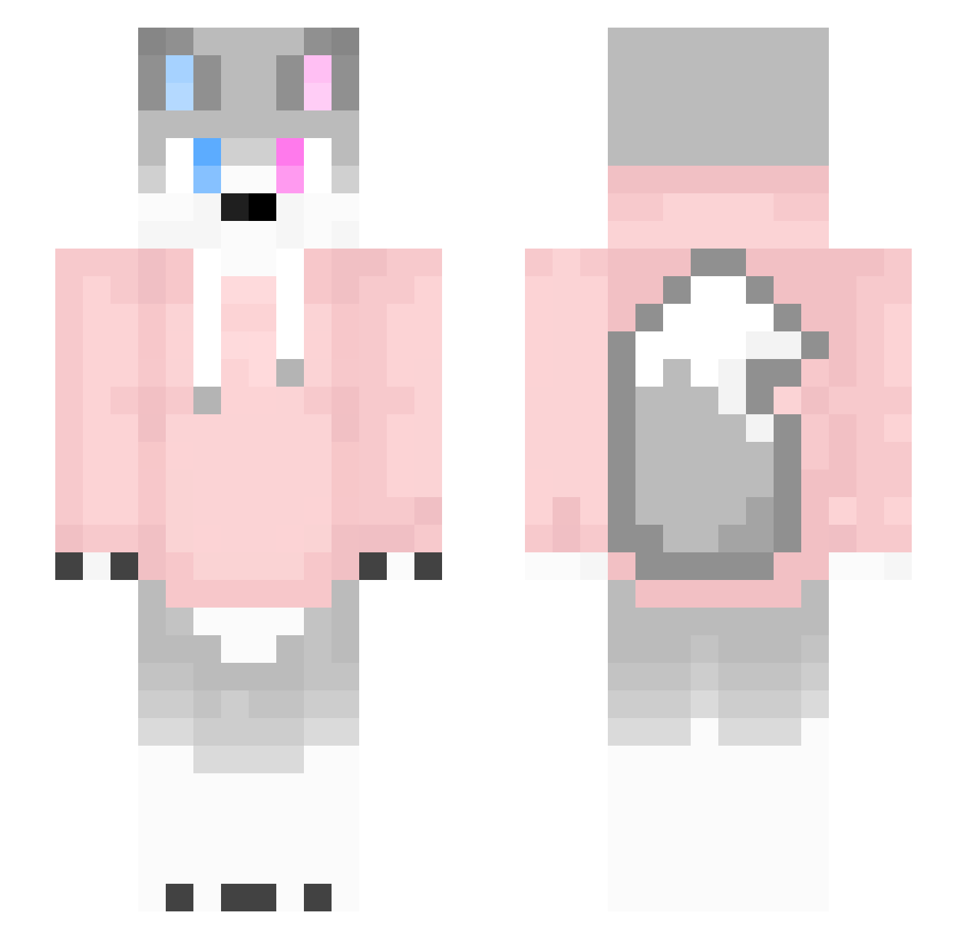 Tutss Minecraft skin, front and back view