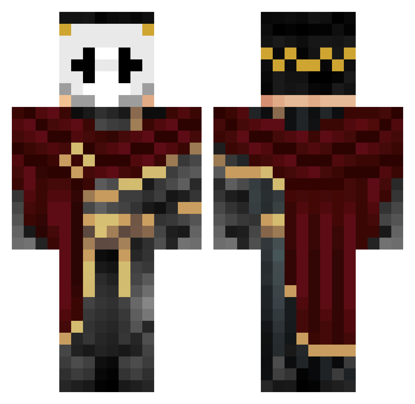 Tweeek Minecraft skin, front and back view