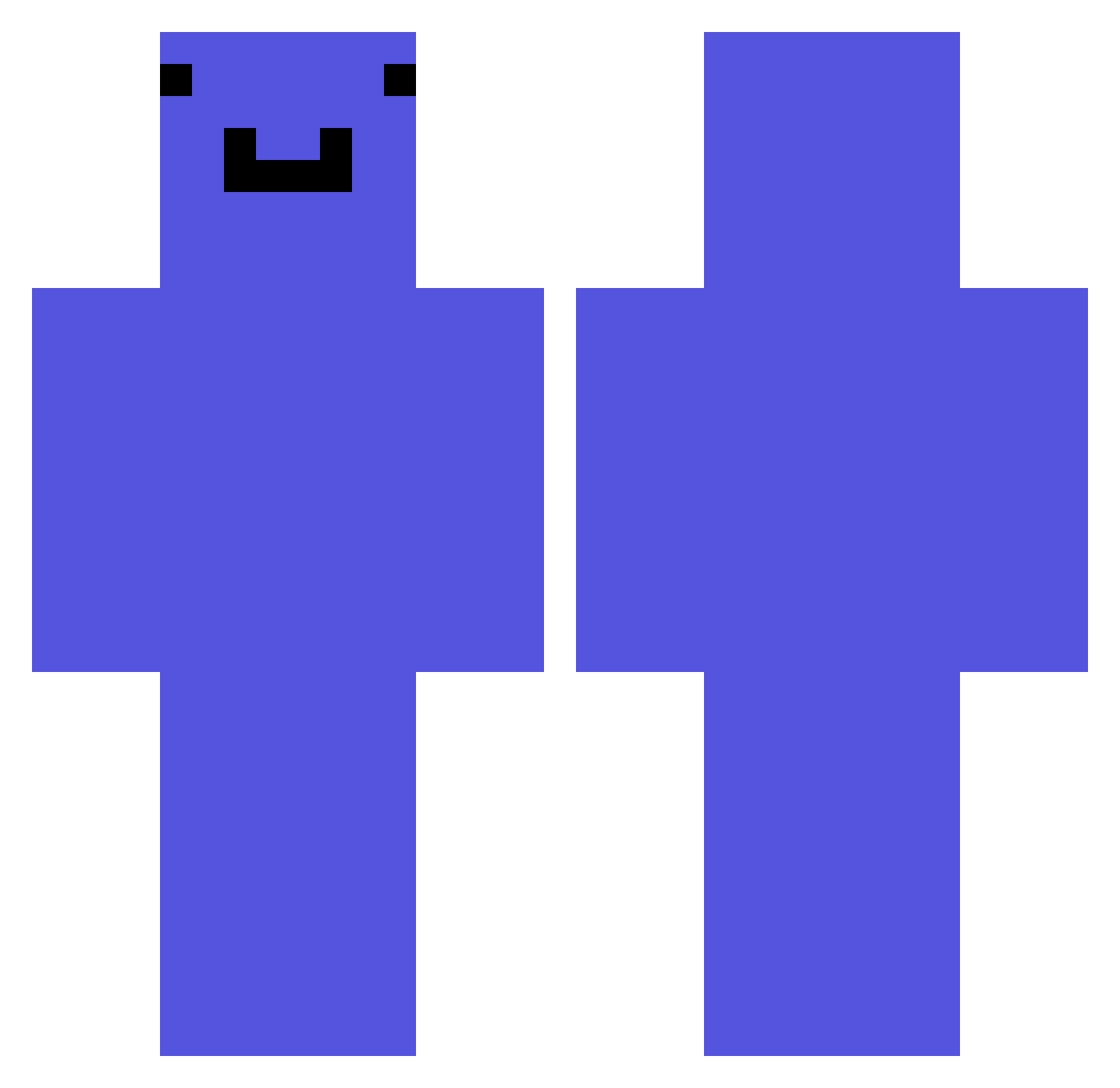 qCxke Minecraft skin, front and back view