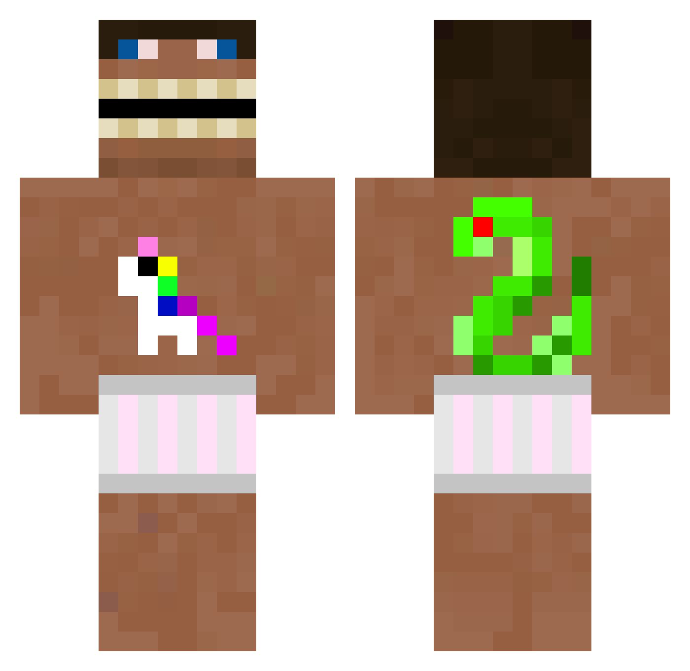 fortuna812 Minecraft skin, front and back view