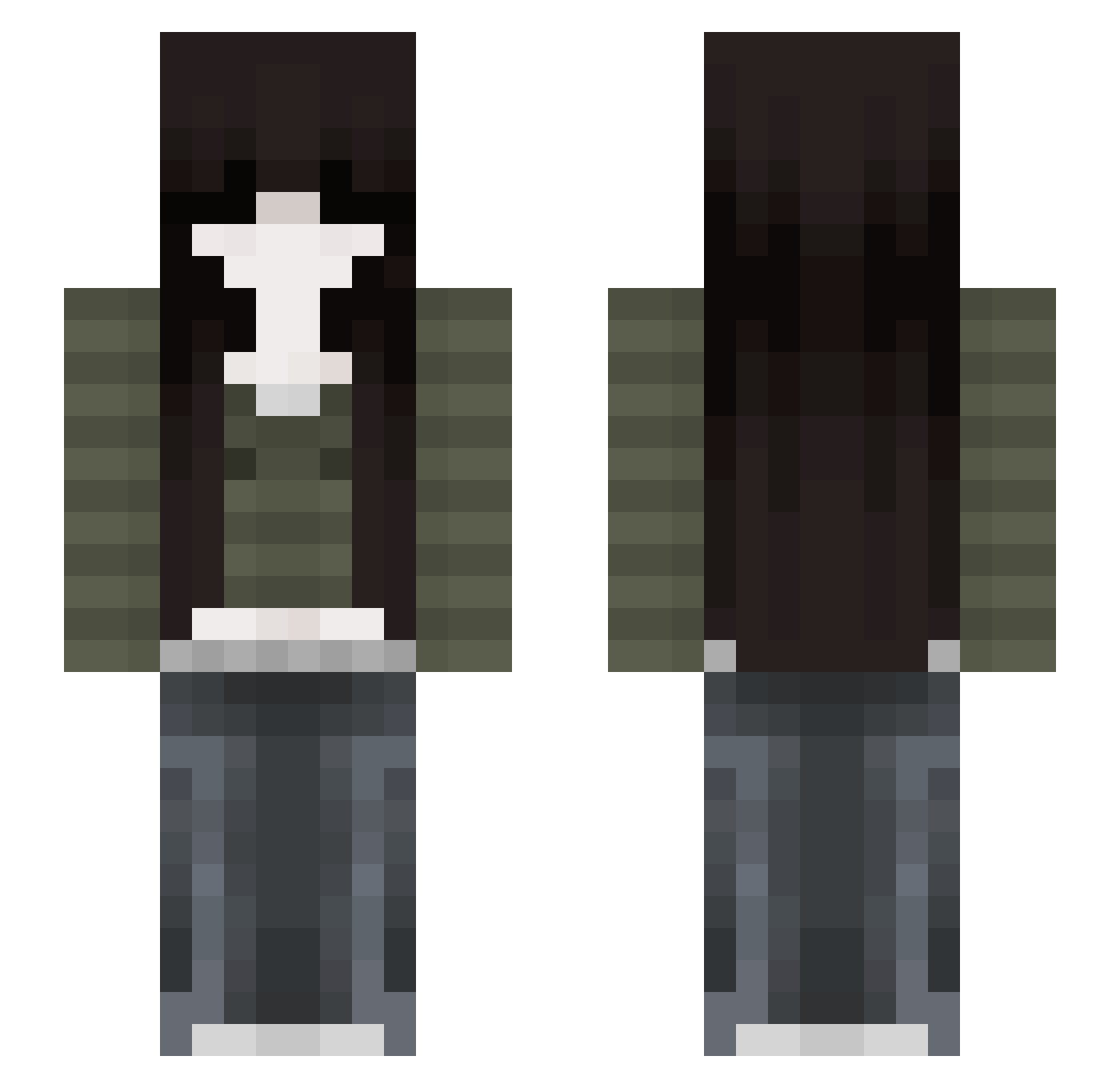 FeiRuul Minecraft skin, front and back view