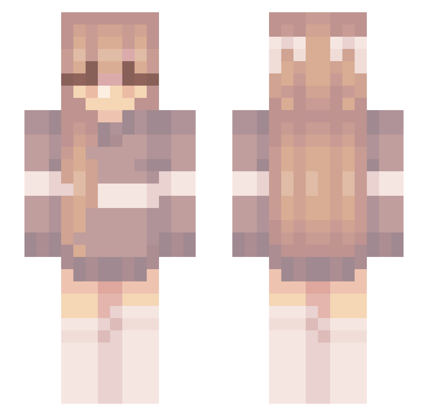 skyzyns Minecraft skin, front and back view