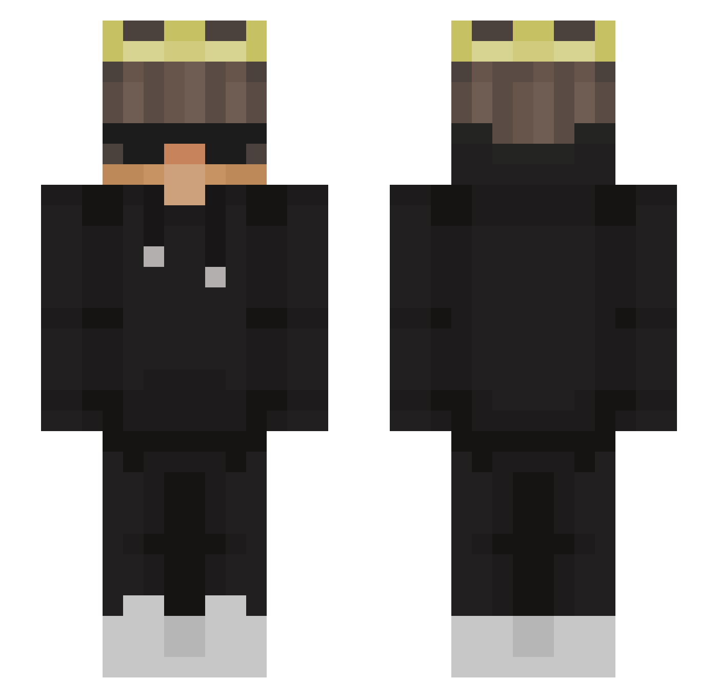 zToasty Minecraft skin, front and back view