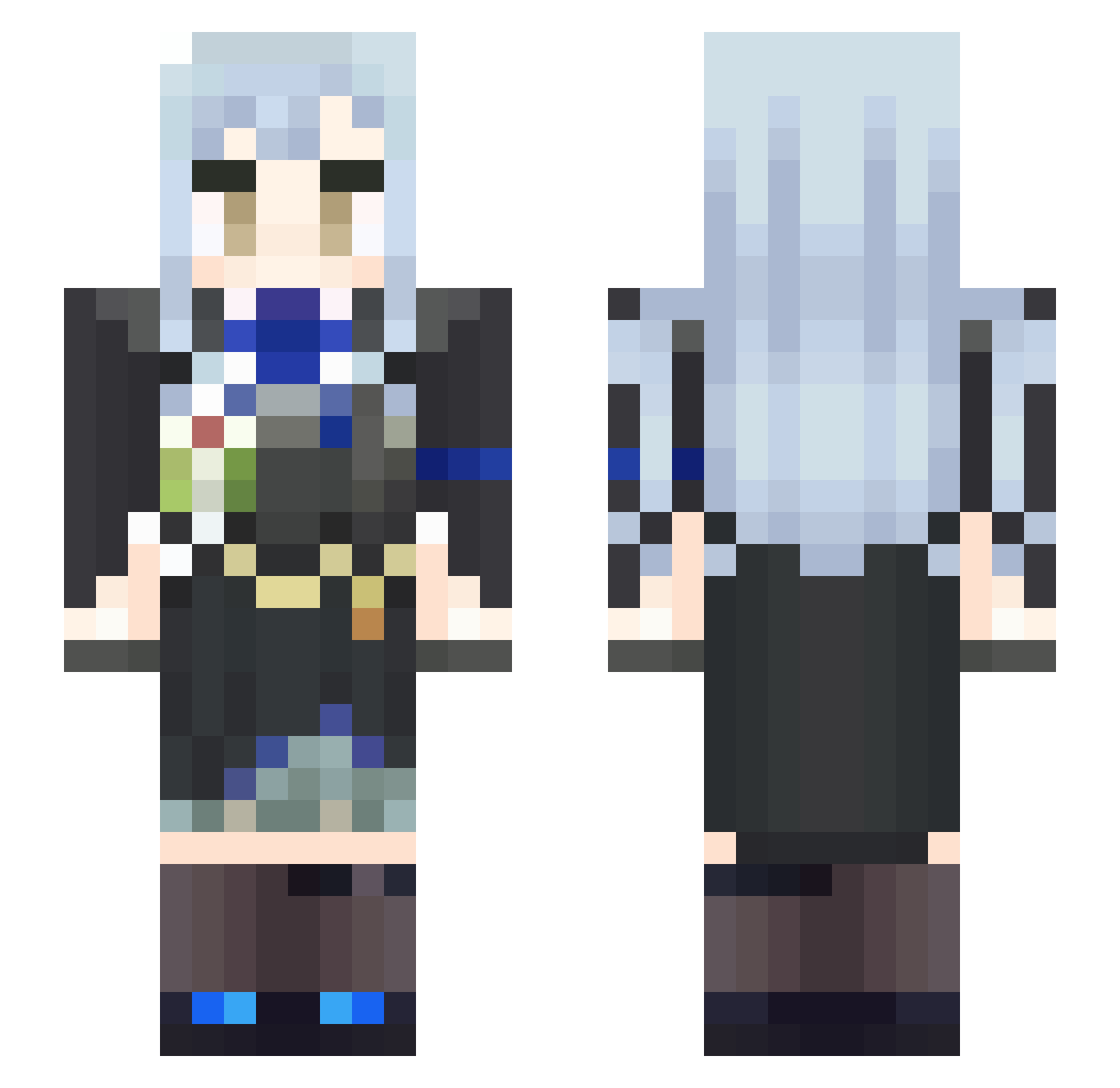 k1shot Minecraft skin, front and back view